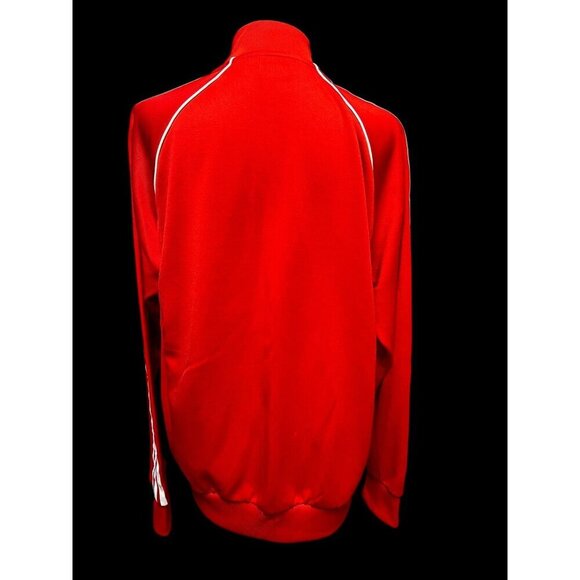 Adidas Red Track Jacket White Stripes Full-Zip Lightweight Casual, STREETWEAR, Y - Picture 4 of 8